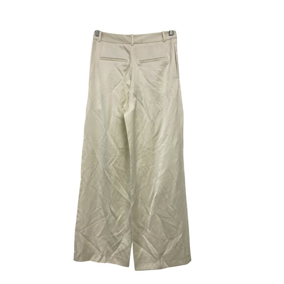 Zara Womens Pants S Ivory Pleated Straight Leg Trousers High Waist 9072/580 NWT - Picture 5 of 16